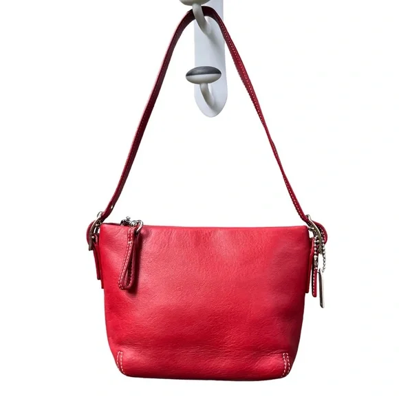 Vintage Mini Coach Demi Legacy Duffle bag Red Leather - Picture 1 of 13